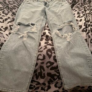 American Eagle Outfitters Light Blue Distressed Jeans